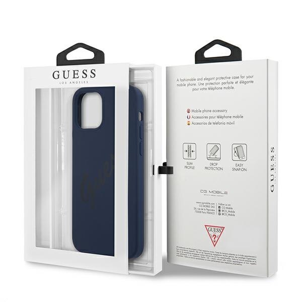 Guess GUHCP12MLSVSBL iPhone 12/12 Pro 6,1" niebieski/blue hardcase Script